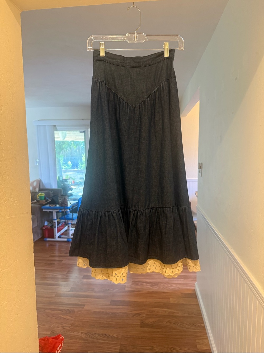VINTAGE Jessica Gunnies (Gunne Sax/Jessica McClintock denim skirt